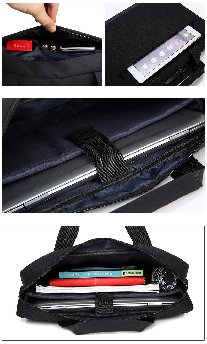 Computer Bag Handbag Shoulder Laptop Bags 15 inch Briefcase Document Case Canvas Solid INS Fashion Commerce Fixed Belt