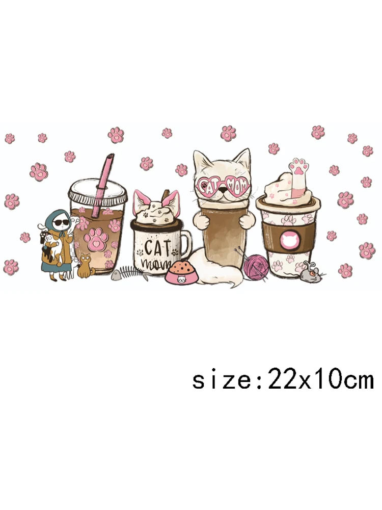 1 pz Cute Animal Character Coffee Drink Cups personalizza UV Wrap Transfer Sticker etichetta personalizzata Logo Cup Stickers