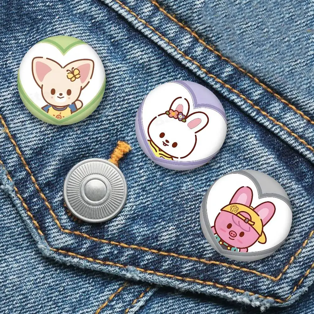 Kpop Group S-Stray K-Kids Anime Button Pin Handmade Brooch for Clothes Cartoon Badge Backpack Decoration Jewelry Accessories