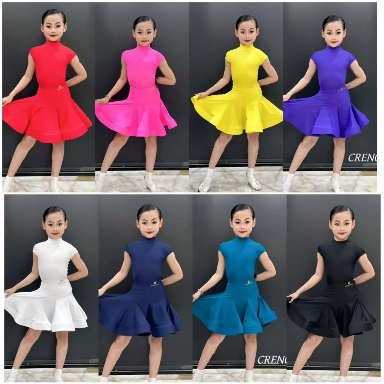 

New girls dance uniforms for Latin dance competitions professional Latin dance grading standard uniforms European standard nylon