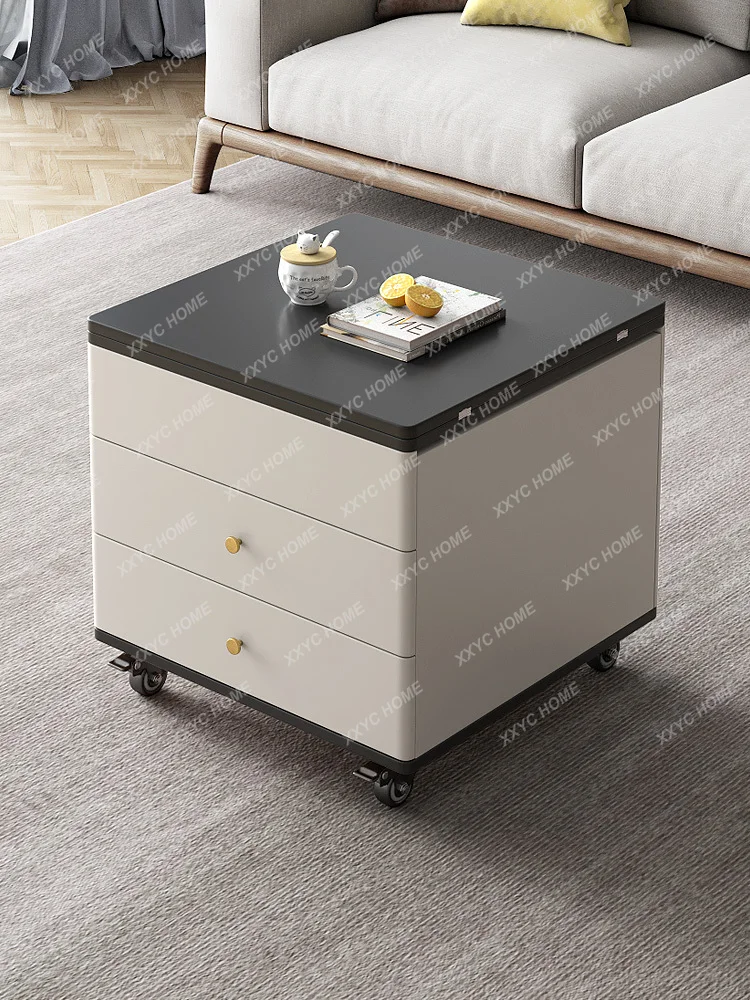 Small Apartment Lifting Coffee Table Nordic Living Room Unique Home Retractable Folding Table Multi-Function