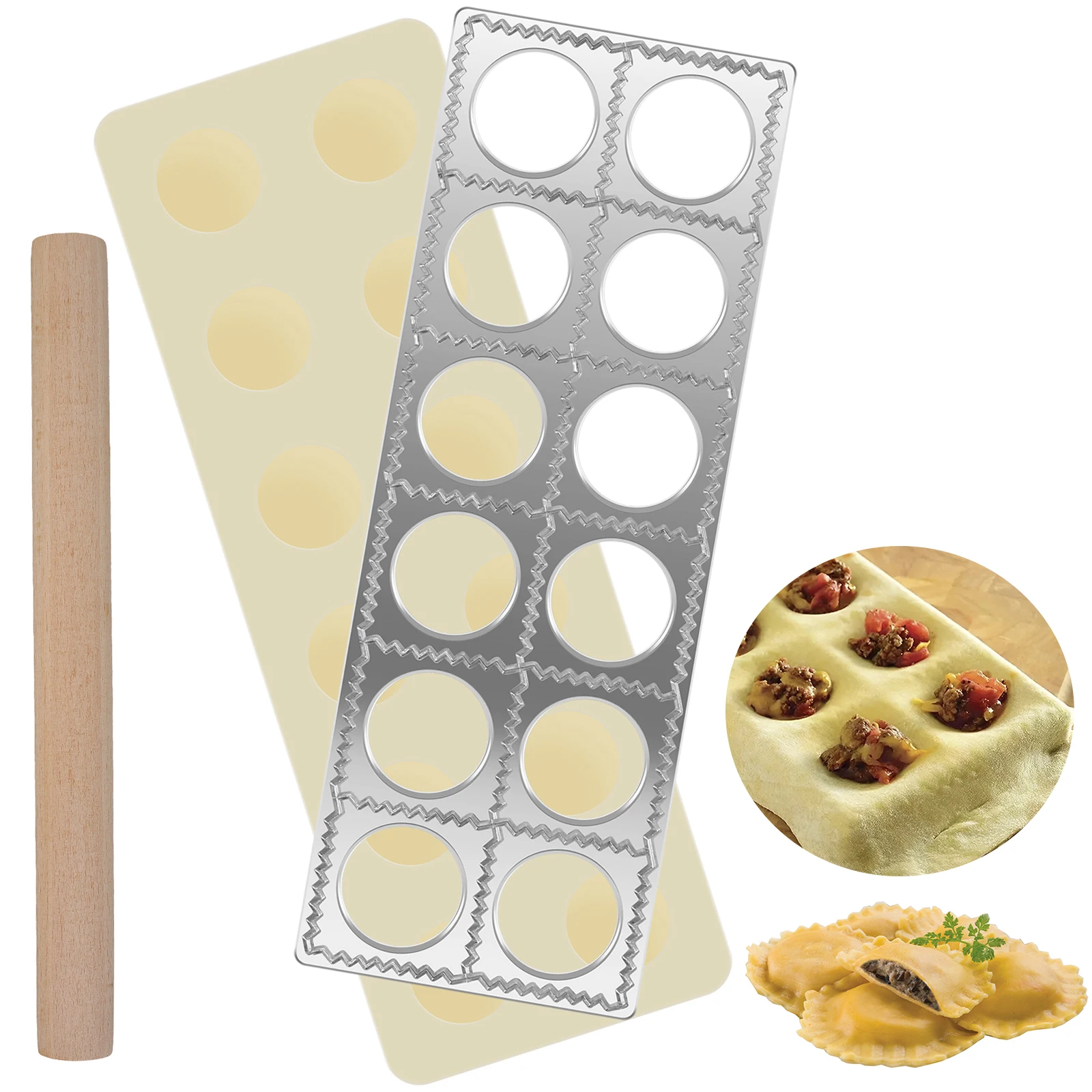 Dumpling Moulds 12 Holes Kitchen Dough Press Ravioli Making Mould Dumpling Skin Artifact Mold DIY Pasta Pastry Kitchen Gadgets