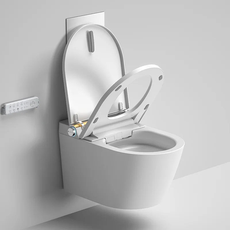 Inteligentna toaleta elektroniczna z automatycznym spłukiwaniem, funkcją manualnego spłukiwania, inteligentna, do użytku przez kobiet w ciąży, wisząca.