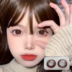 Two Piece Large Diameter Eye Lens Black Contact Lens with Eye Contact Magnifying Eye Color Cosmetic Student of the Year Natural