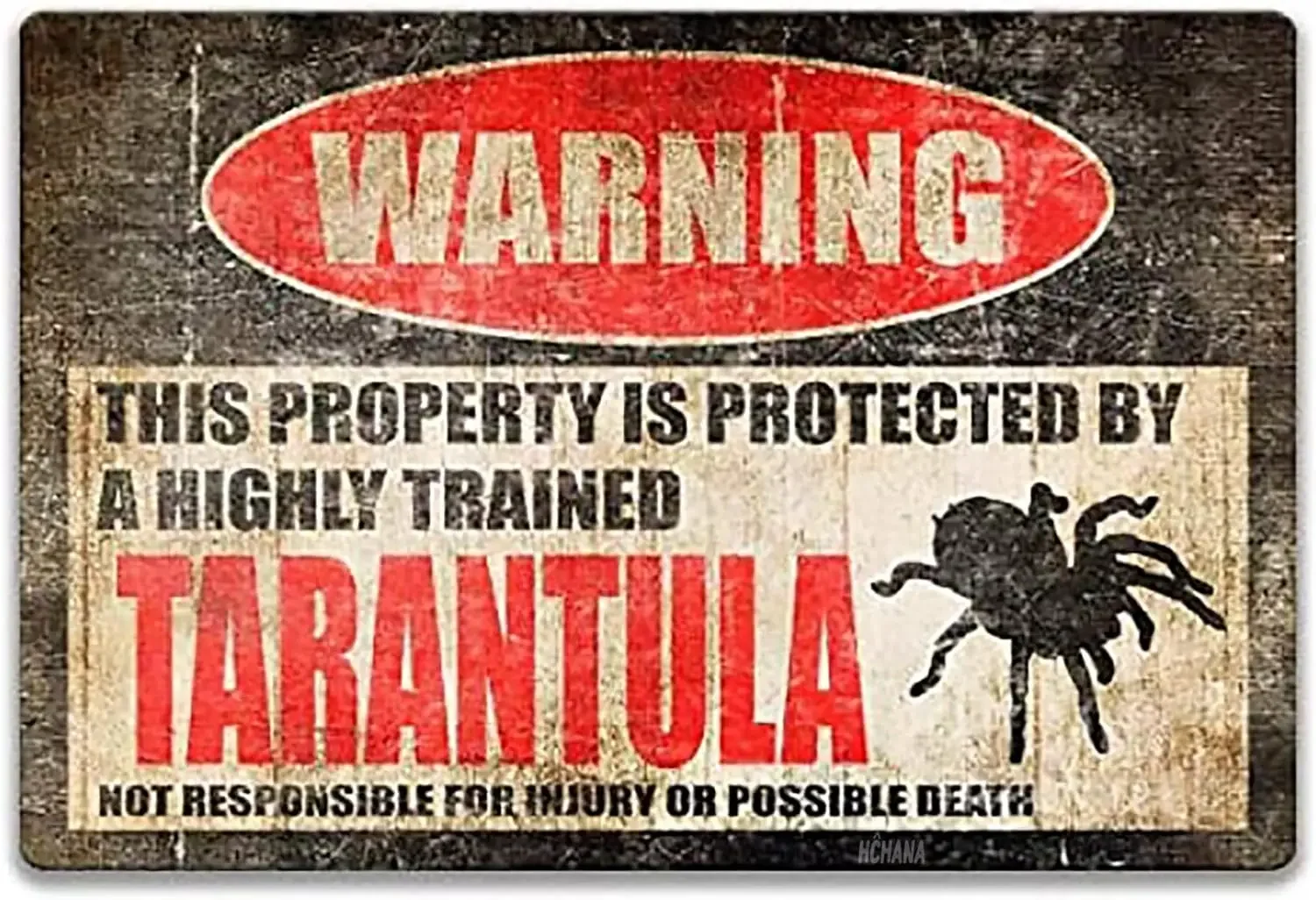 Funny Tarantula Warning Metal Sign - Vintage Bar Decor,  Retro Wall Art-aluminum