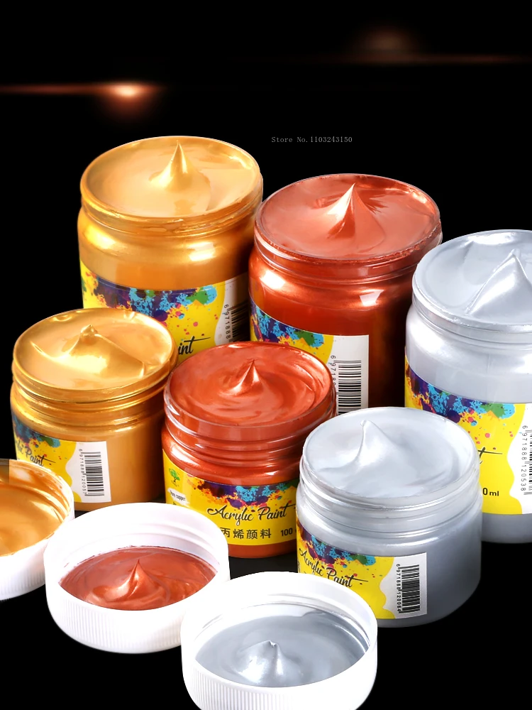 

300ml Metallic Color Waterproof Acrylic Pigment Covering Strong Art Painting Supplies Hand-painted Shoes Stone Graffiti Paint