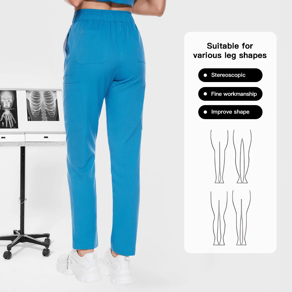 Multicolour Pet Nurse Pant Hospital Medical Work Clothes Doctor Nursing Bottoms Dental Clinic Pockets Pants Pharmacist Work Pant