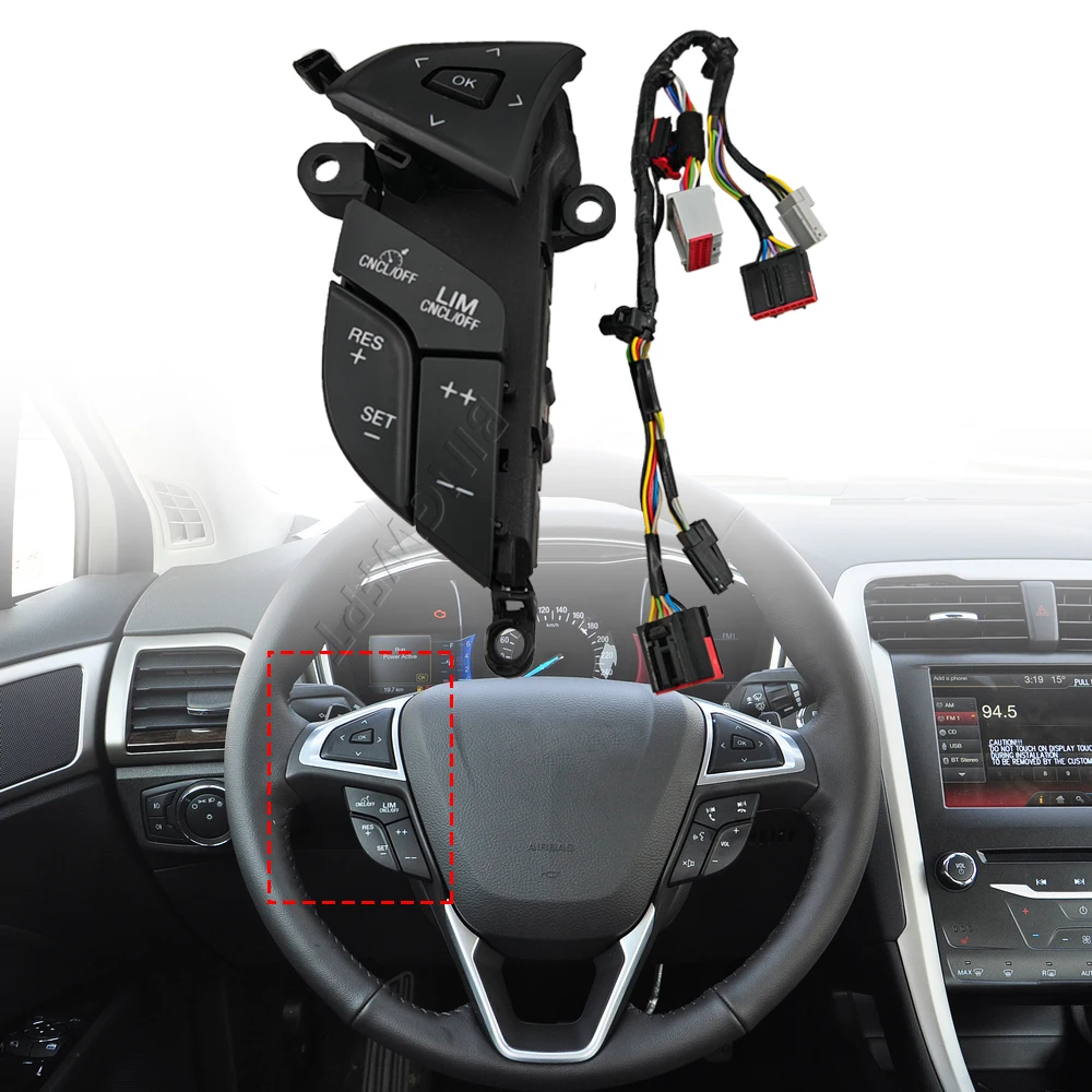 New Steering Wheel Button For Ford Mondeo Fusion 2013-2018 DG9T-9E740-FDW Car Speed Control Switch Cruise Control System