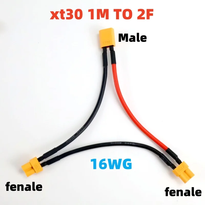 

16AWG 10CM Battery Adapter Series Y Shape Rc Helicopter Connection Cable XT30Connector Male to Female