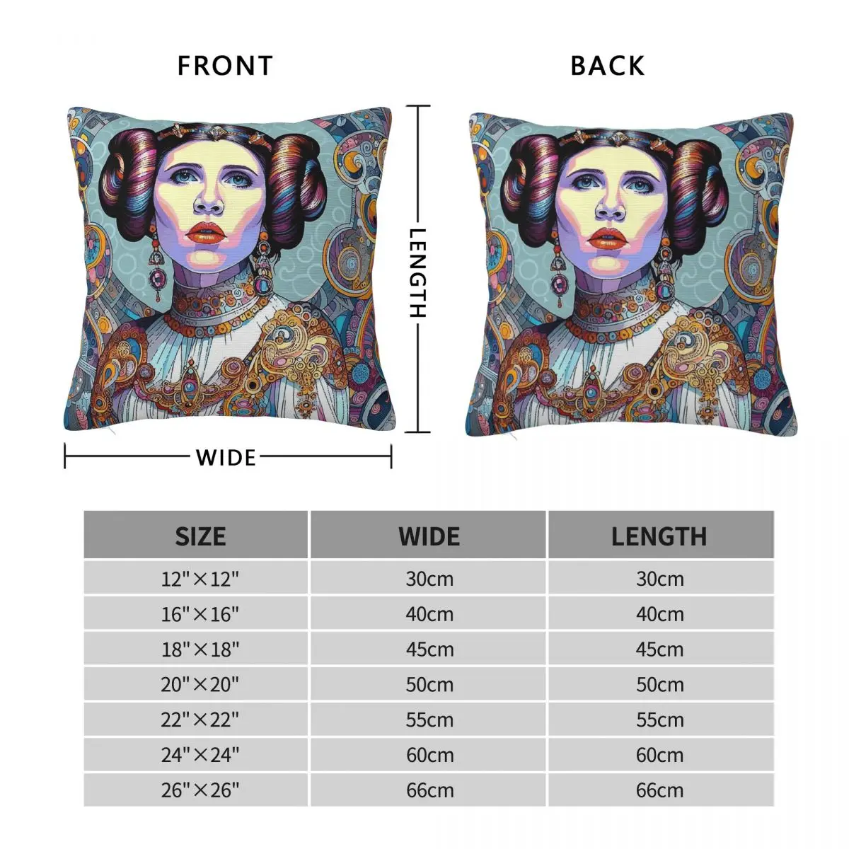 Princess Leia Carrie Fisher Square Pillowcase Polyester Linen Velvet Creative Zip Decorative Sofa Seater Cushion Wholesale 45x45