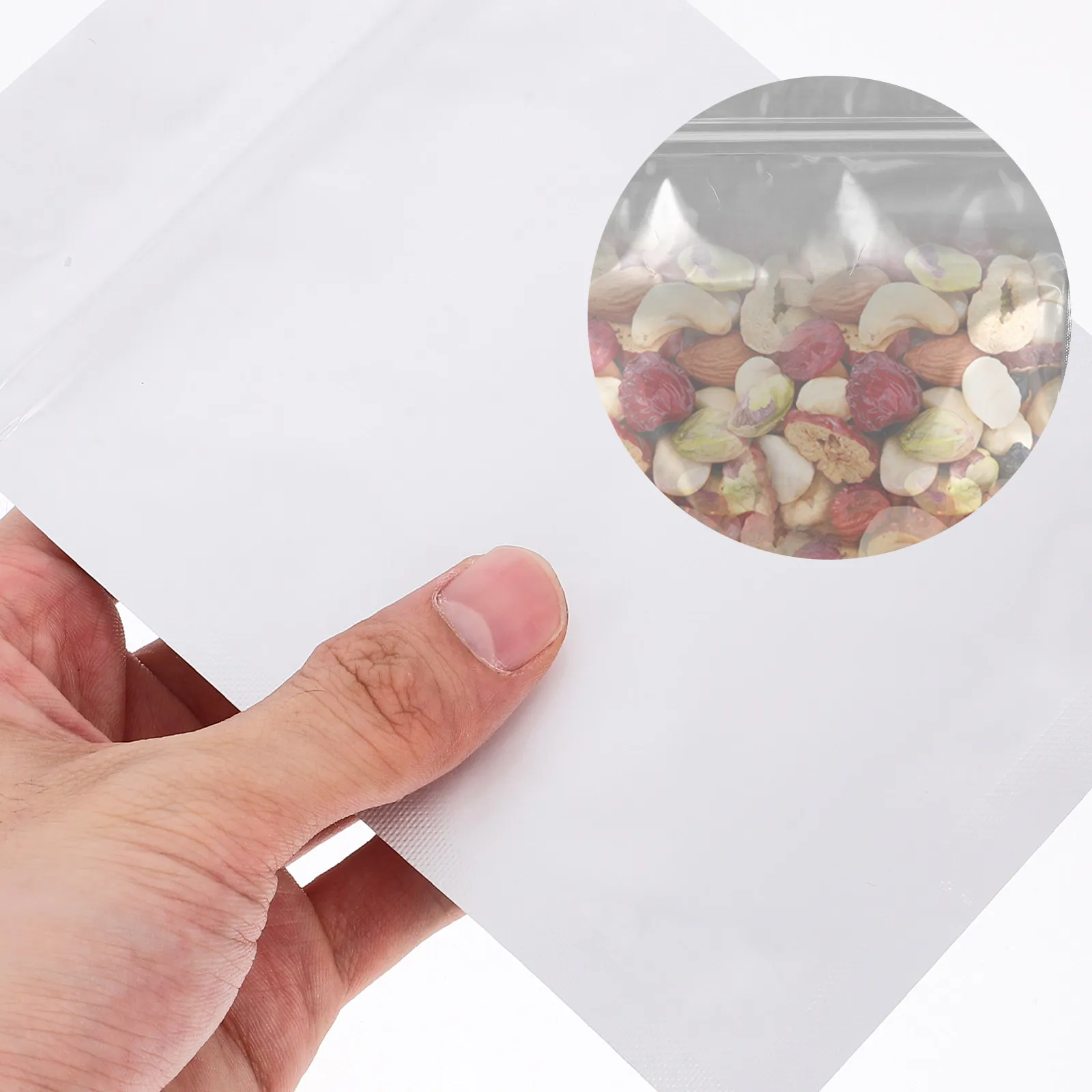 50Pcs Heavy Duty Resealable Aluminum Foil Bags for Food Storage Tea Coffee Sugar Grains Jewelry Stand-Up Sealed Pouches