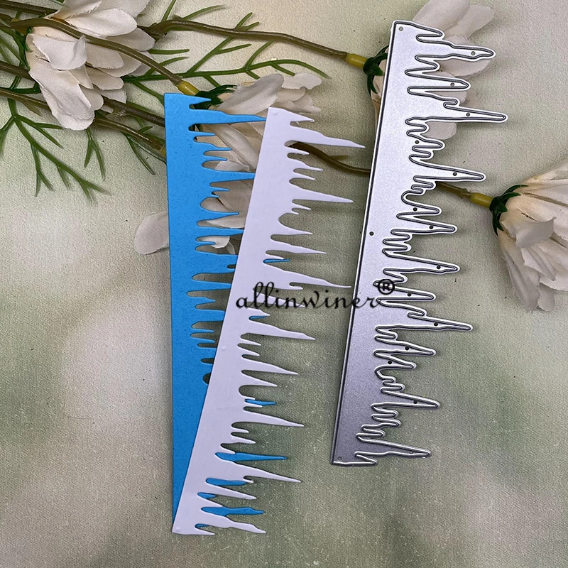 Icicle Dekorasi Logam Pemotongan Mati Stensil untuk DIY Buku Tempel Dekoratif Timbul Kerajinan Mati Pemotongan Template