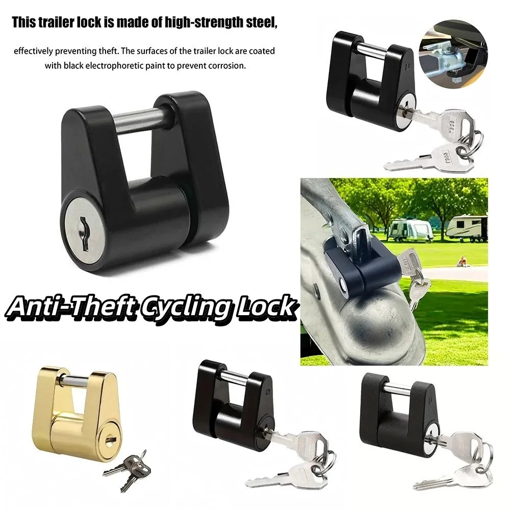Sturdy Trailer Coupler Lock Wear-Resistant Durable Bicycle Security Lock Lightweight Compact Anti-Theft Cycling Lock