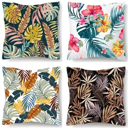 Tropical plant ins pillowcase short plush  mahogany car  bed cushion cover