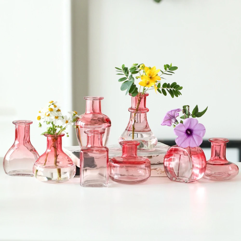 Modern European Colored Glass Vase Water Nourishing Green Plants Fresh Flowers Living Room Table Home Wedding Decor