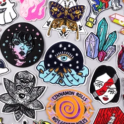 Magic Ball Patch Eye Iron On Patches For Clothing Anime Embroidered Patches On Clothes Diamond Gem Embroidery Patch Hook Loop