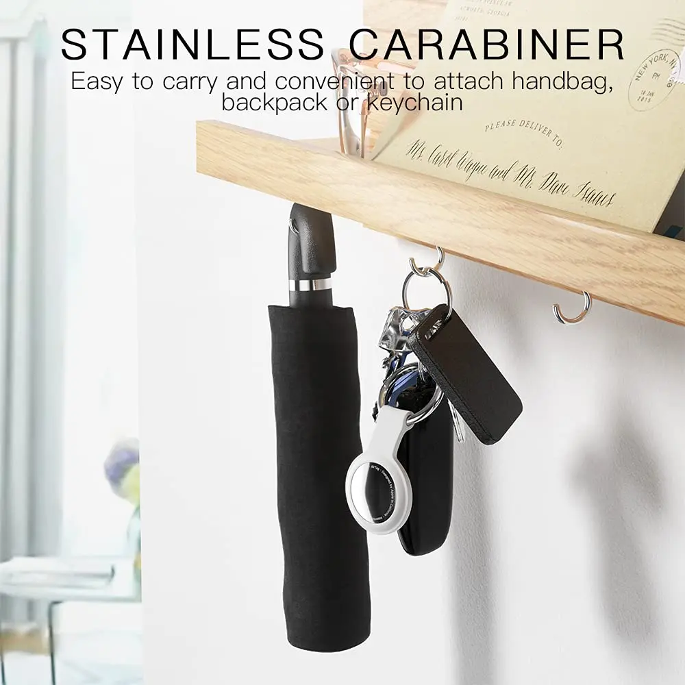 

ABNR, совместимый с брелоком Airtag, силиконовый защитный чехол, надежный держатель с кольцом для ключей, 4 упаковки, красный/белый/желтый/розовый