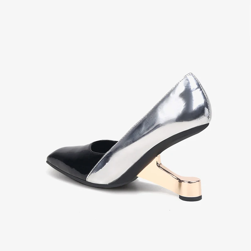 Classic elegant pointed toe 8cm high strange heels cozy office slip on daily wear concise women pumps HL548 MUYISEXI