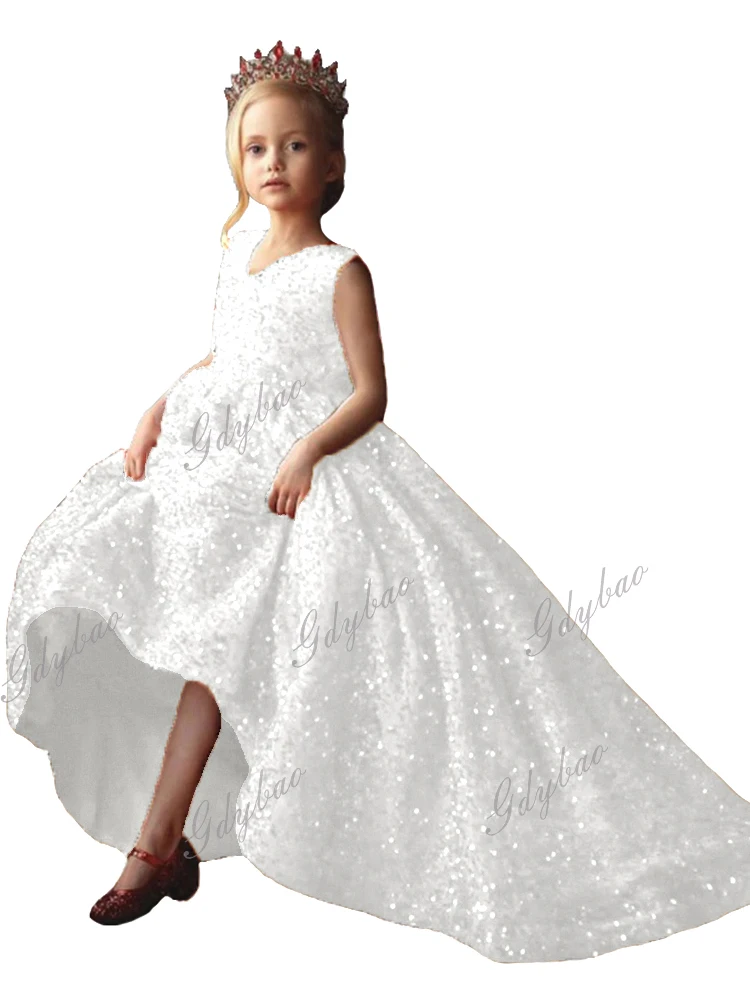 Flower Girl Dresses Tiered Little Girl Wedding Ball Gowns First Communion Pageant Kids Dresses