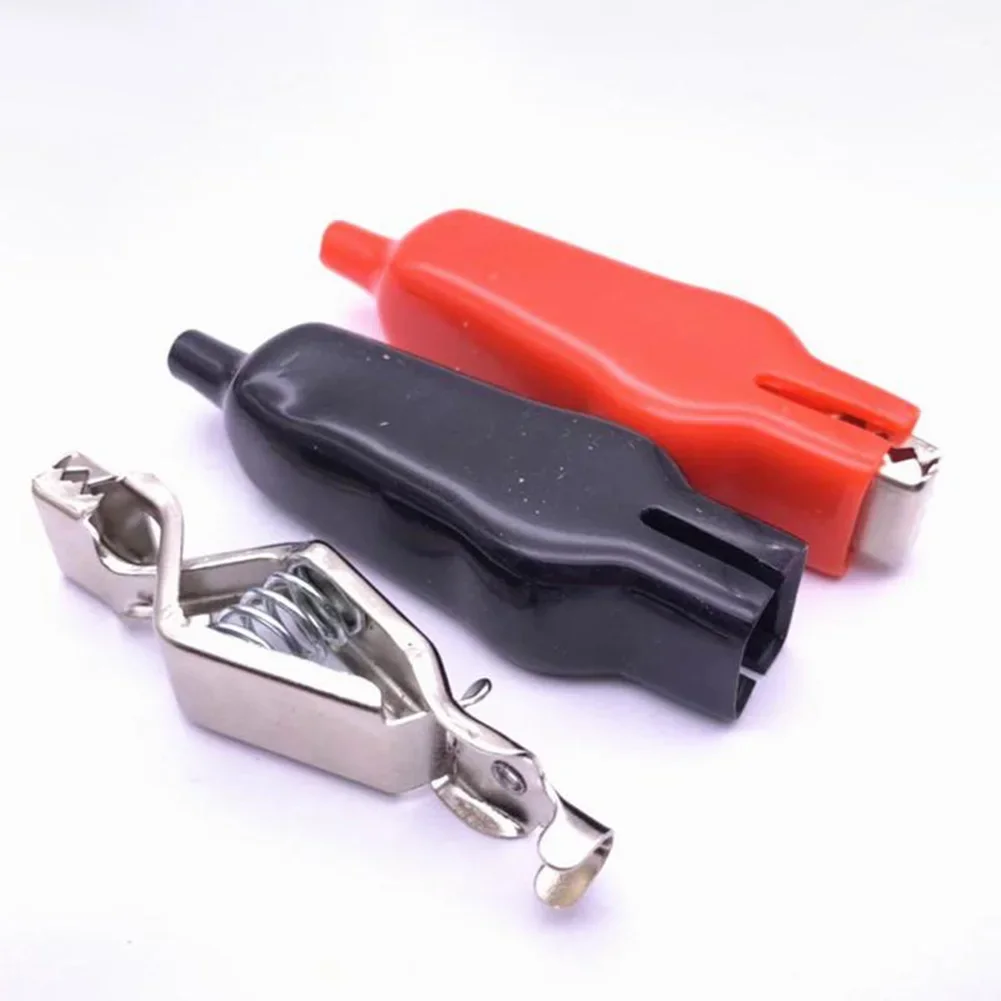 2/10Pcs For Alligator Clip 20A PVC Sheathed Insulated Battery Protection Testing Clip Spring Clip 70mm For Home Improvement