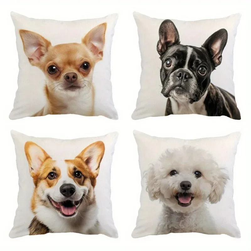 Ropa de cama, funda de almohada decorativa con diseño de perro mascota, funda de almohada decorativa para el hogar