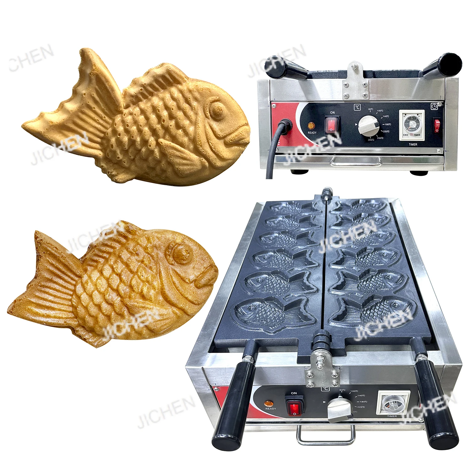 

Snack Equipment Electric Taiyaki Maker Small Business Creative 6 Fish Cake Taiyaki Waffle Maker