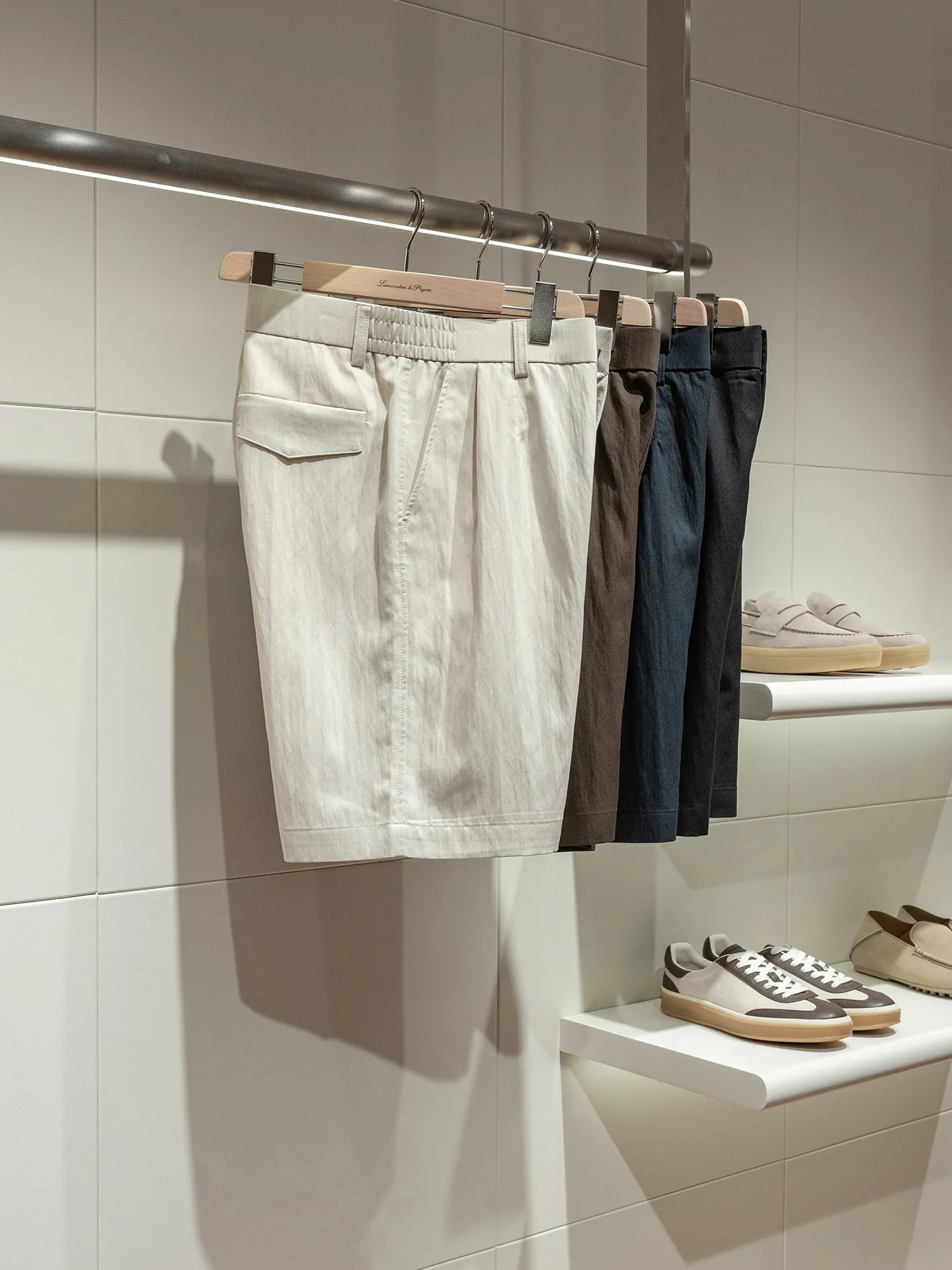 Lyocell linen cotton blend old money style summer loose breathable casual shorts