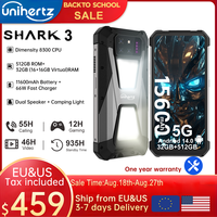 Unihertz  SHARK 3 by 8849 Smartphone Android 14 32GB 512GB Dimensity 8300 3K AMOLED Screen 11600mAh Night Camera 5G Rugged Phone