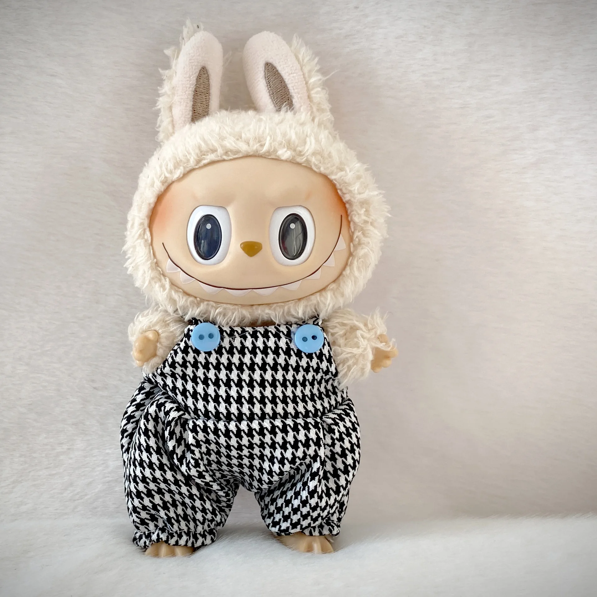 

Labubu Doll Clothes Labubu Doll Clothes Labubu 17CM Vinyl Labubu Clothes Keychain Labubu Pendant Doll Clothes Plaid Overalls