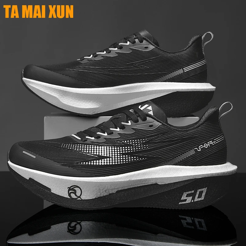 New light Carbon Plate Men Sports Shoes Marathon Comfy Running Shoes Women Outdoor Walking Sneakers Teenagers Tenis Gym Footwear