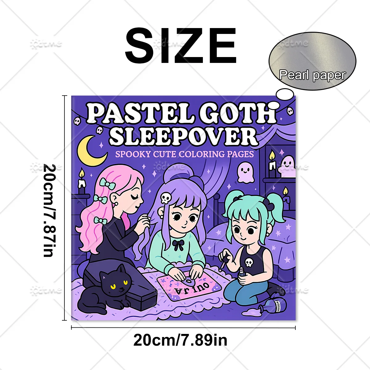 PASTEL GOTH SLEEPOVER SPOOKY Malbuch für Erwachsene mit niedlichen, gemütlichen täglichen Aktivitäten zur Entspannung (Cozy Spaces Coloring) – Detail 3