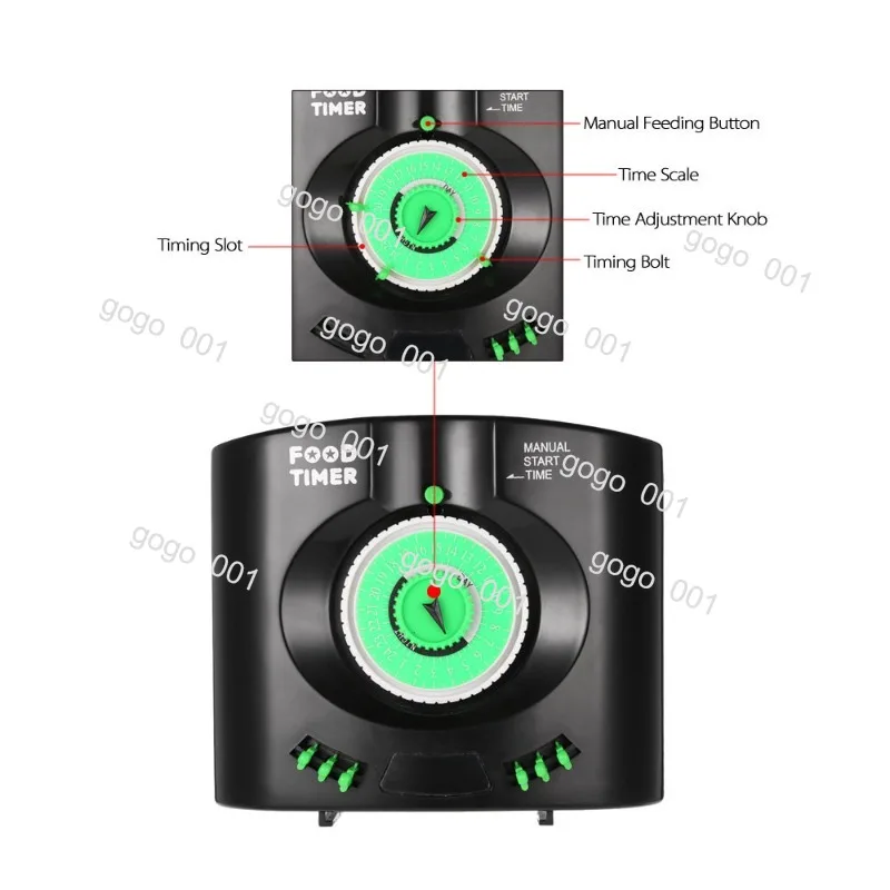 Automatic Fish Feeder Timer Aquarium Food Dispenser with Large Capacity for Pellet Food