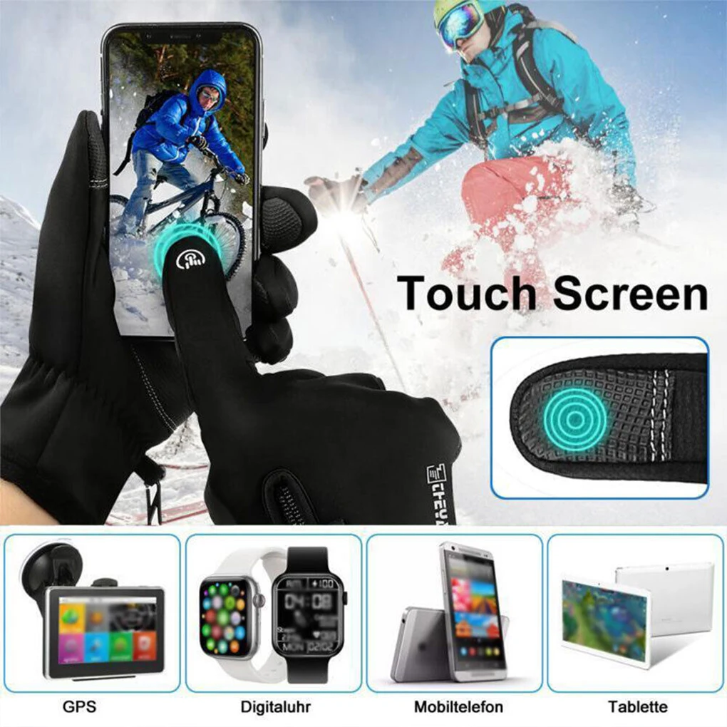 USB Electric Heated Gloves Winter Warm Non-Slip Touch Screen Waterproof Bike Cycling Gloves Men Women Windproof and Warm Gloves