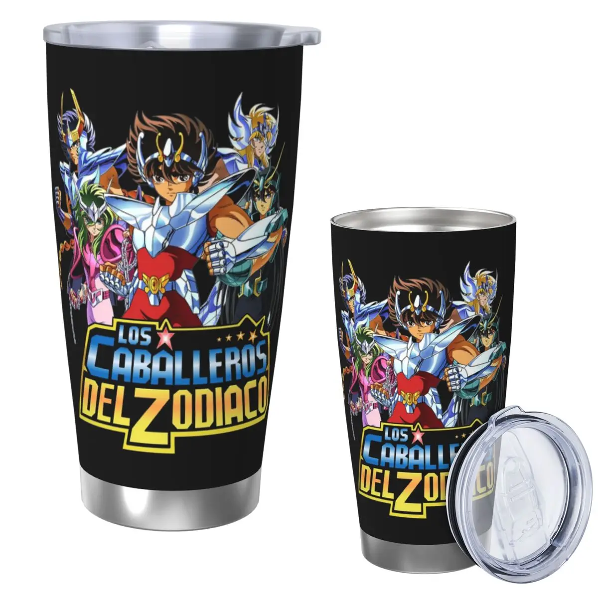 

Knights Of The Zodiac Saint Seiya Стакан из нержавеющей стали Чашки с вакуумной изоляцией Термальная соломинка для холодной чашки с крышкой 20 унций