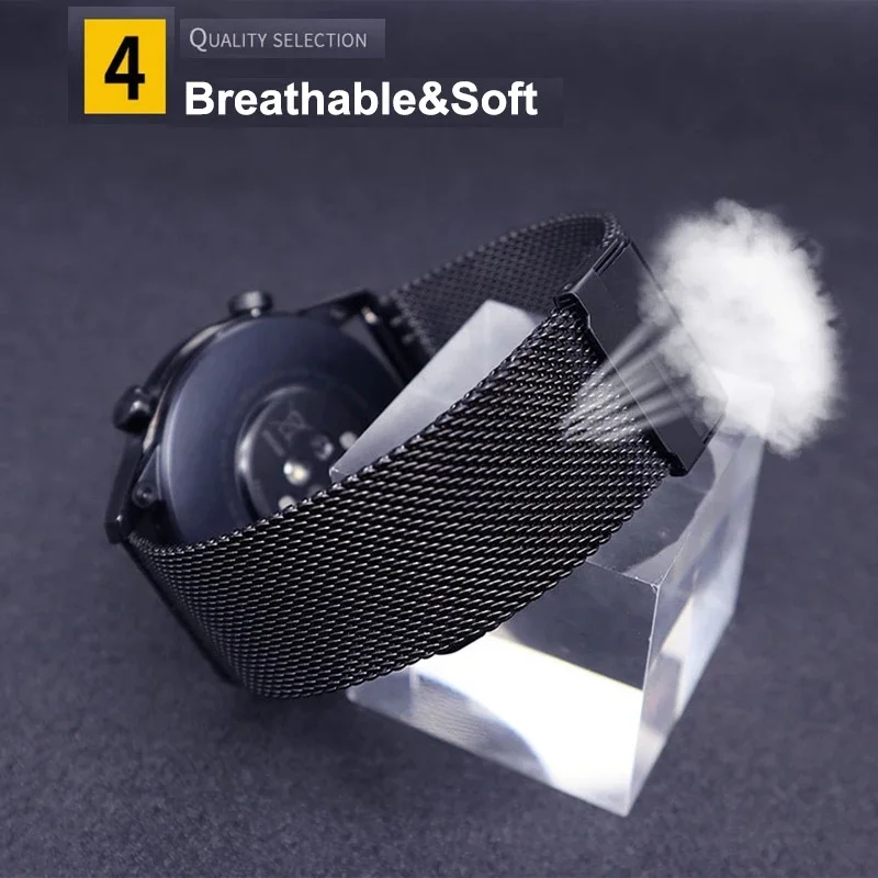 Correa Milanesa de Metal para Amazfit, pulsera de acero inoxidable de 18mm/20mm/ 22mm/24mm para GTR Mini GTR 4 3 Pro /GTR 2e/GTS 4 /Bip Band