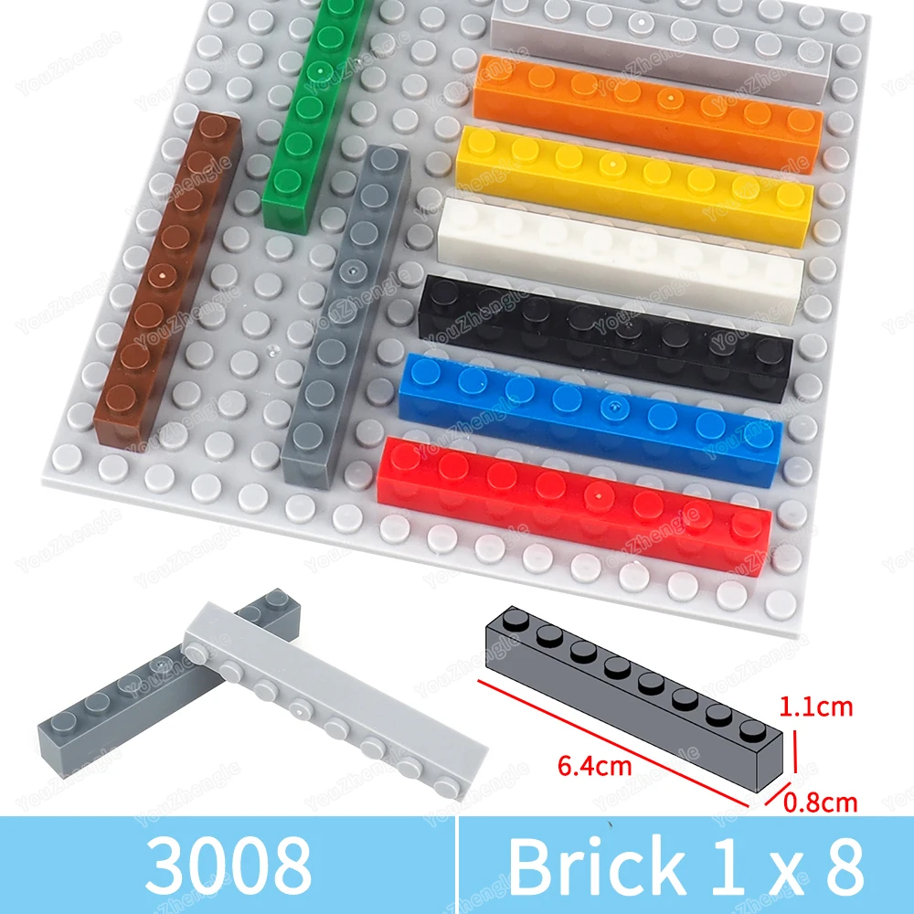 

3008 Building Block 1x8 Blocks High Parts MOC Figures WW2 Street Scene Mecha Equipment Set Scene Match Model Parts Gift DIY Toys
