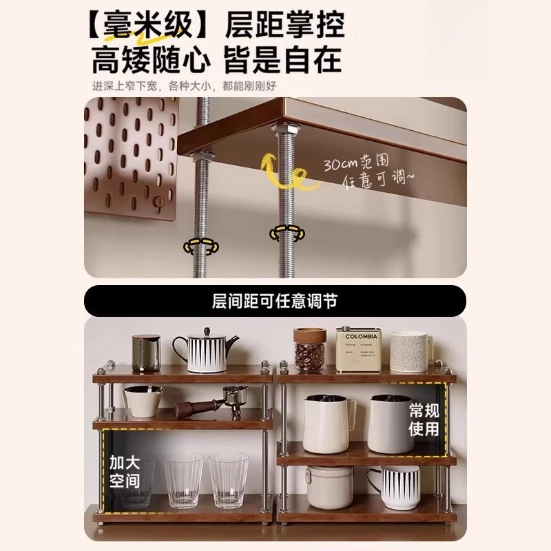 Solid wood cup storage rack, dining side cabinet, tea set, water cup rack.