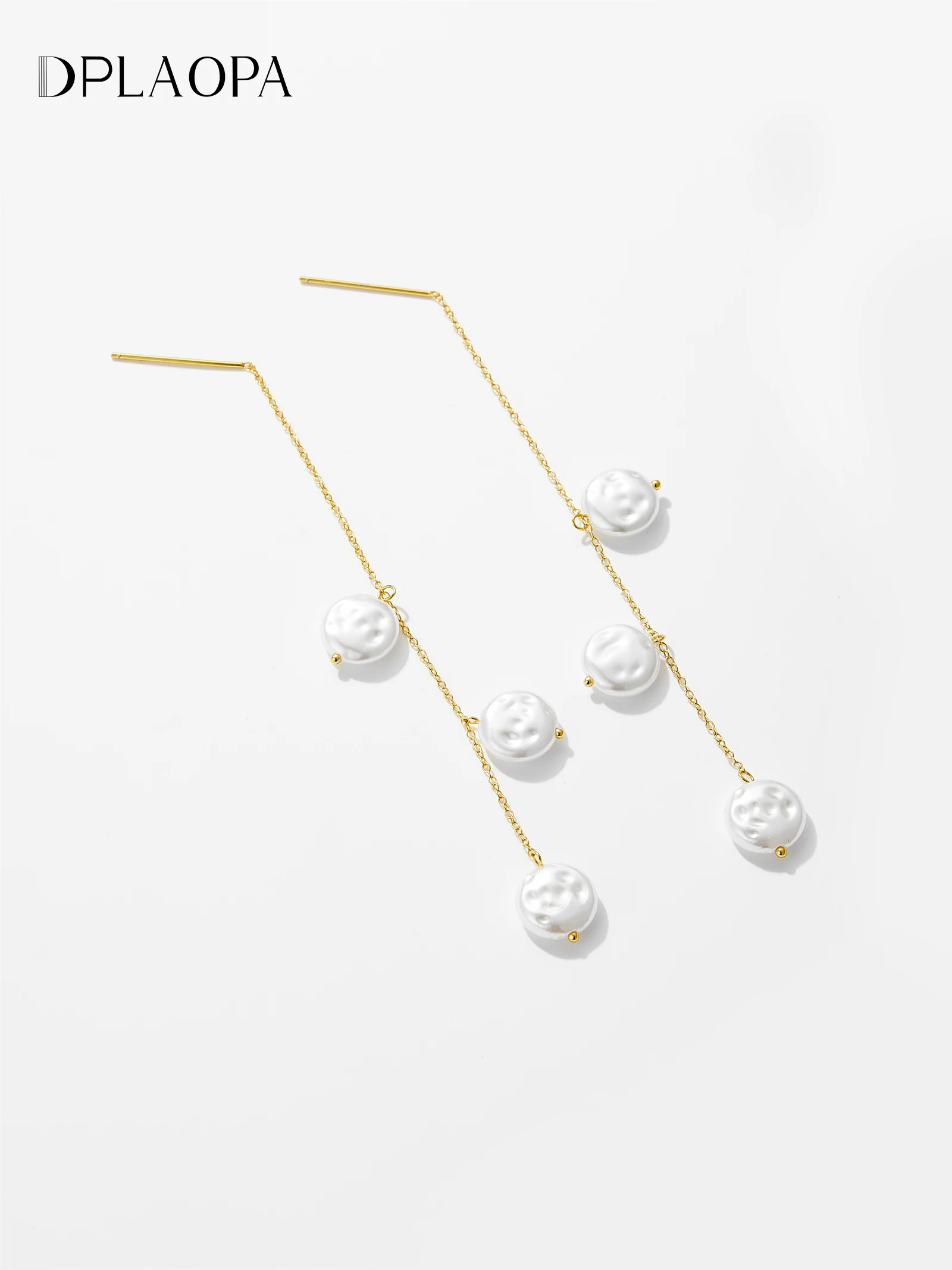 

DPLAOPA Стерлингового Серебра 925 пробы 110 мм Длинная Цепочка Жемчужные Серьги Женские Тенденции 2025 Мода Роскошные Классические Новые Изящные Ювелирные Изделия