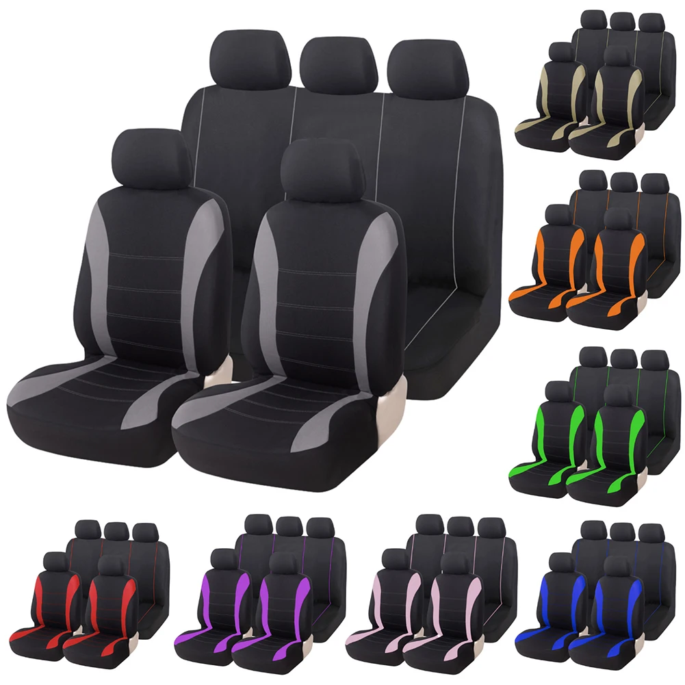 Universal high quality comfortable polyester car seat cover front and rear seat two color car seat cover car decoration