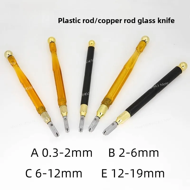 Copper Handle Glass Cutter - Manual Cutting Tool for Thin & Thick Glass Sheets