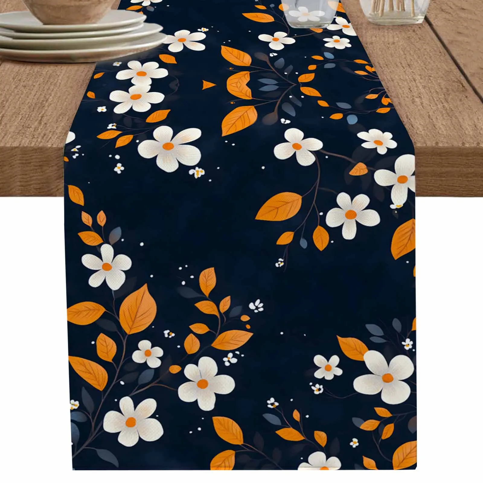 

Spring Retro Pastoral Flowers Table Runner Kitchen Decor Tablecloth Placemat Hotel Home Wedding Decor Table Runners