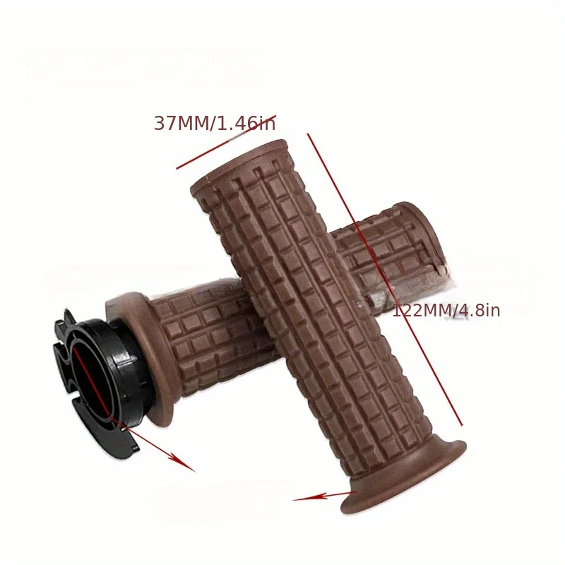 TPU Vintage Throttle Grip, Compatible with CG125 , Motorcycle Handlebar Cover, 22/24mm, Retro Style, Durable Hand Grip Accessory