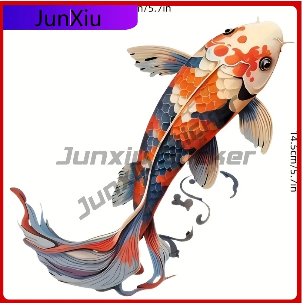 

Koi Swimming Waterproof Vinyl Film Sticker High-Quality PVC Material Suitable for s L Funny Ca Car Laptop