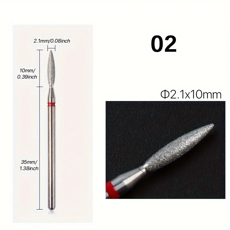 1/5 Uds. Broca de diamante rojo para uñas, fresa para manicura, rebaba rotativa eléctrica, herramientas para cutículas, accesorios