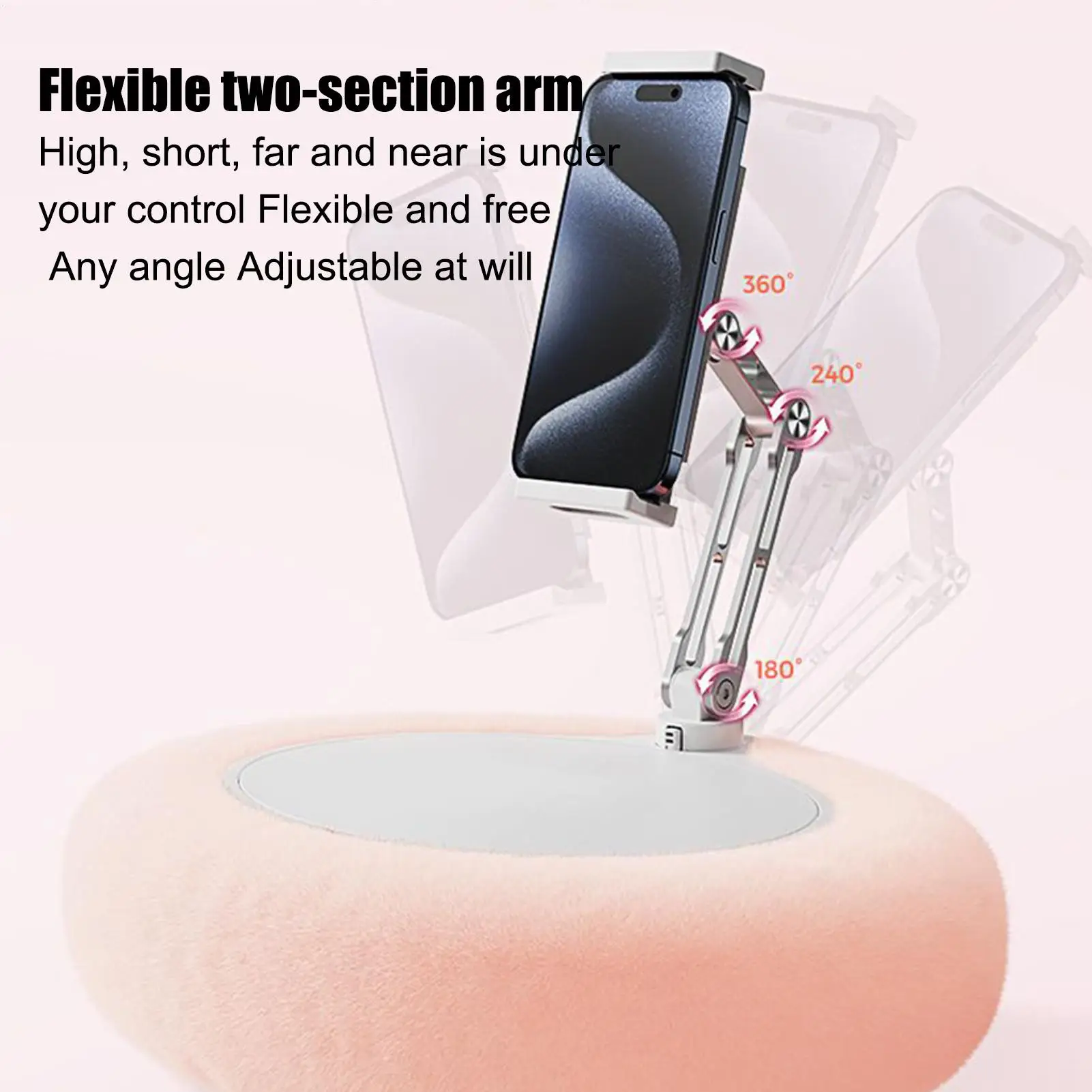 

Single Bowl Plush Pillow Phone Holder Lazy Rotating Folding Desktop Tablet Holder Lazy Desk Mount For 16-23cm Smartphones