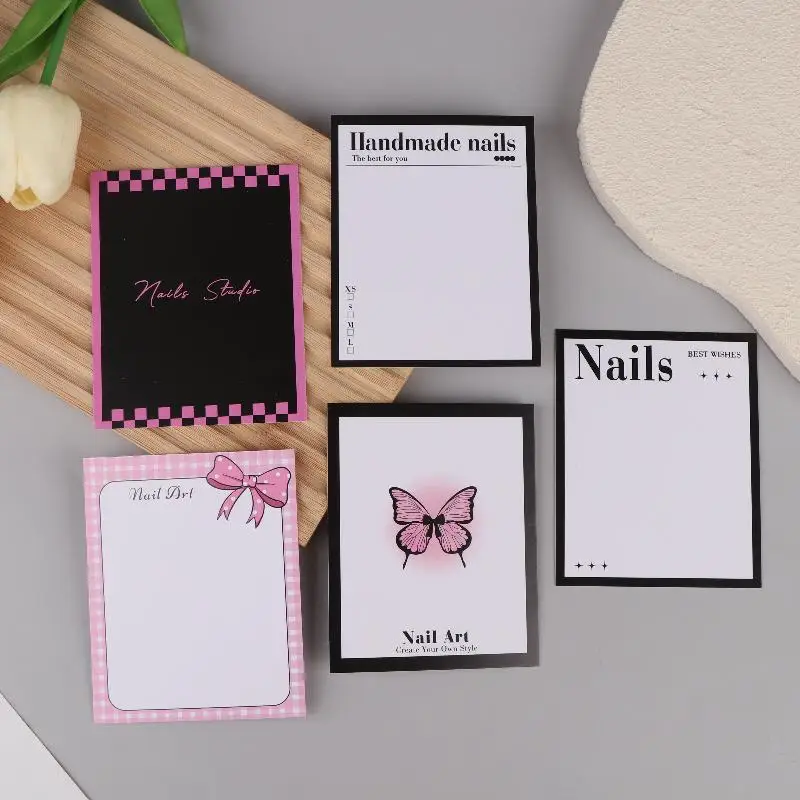 ✰✪20 Sheets Press On Nail Bottom Butterfly Cardboard Photo Prop Handmade False Nail Art Tips Display Show Card Manicure Tools