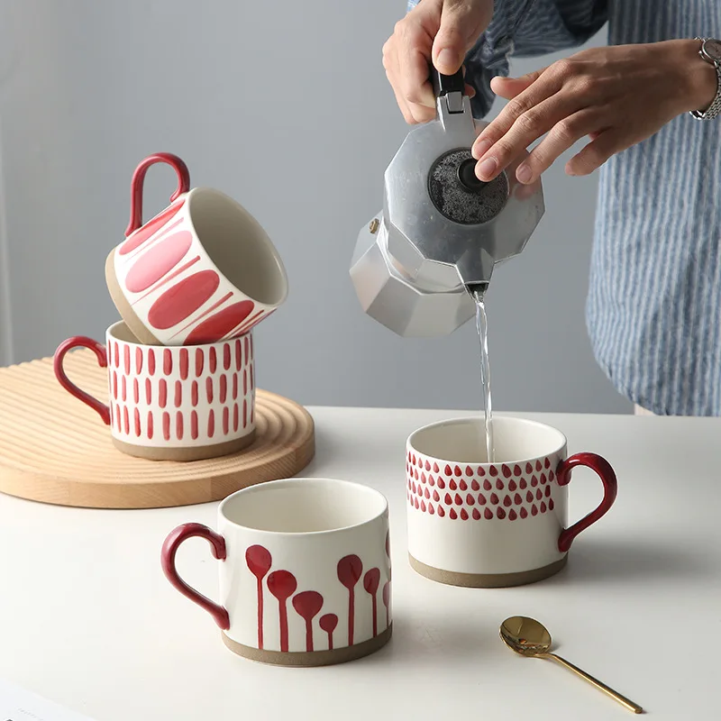 Taza de cerámica para café, taza para desayuno, leche, té, vajilla para oficina y hogar