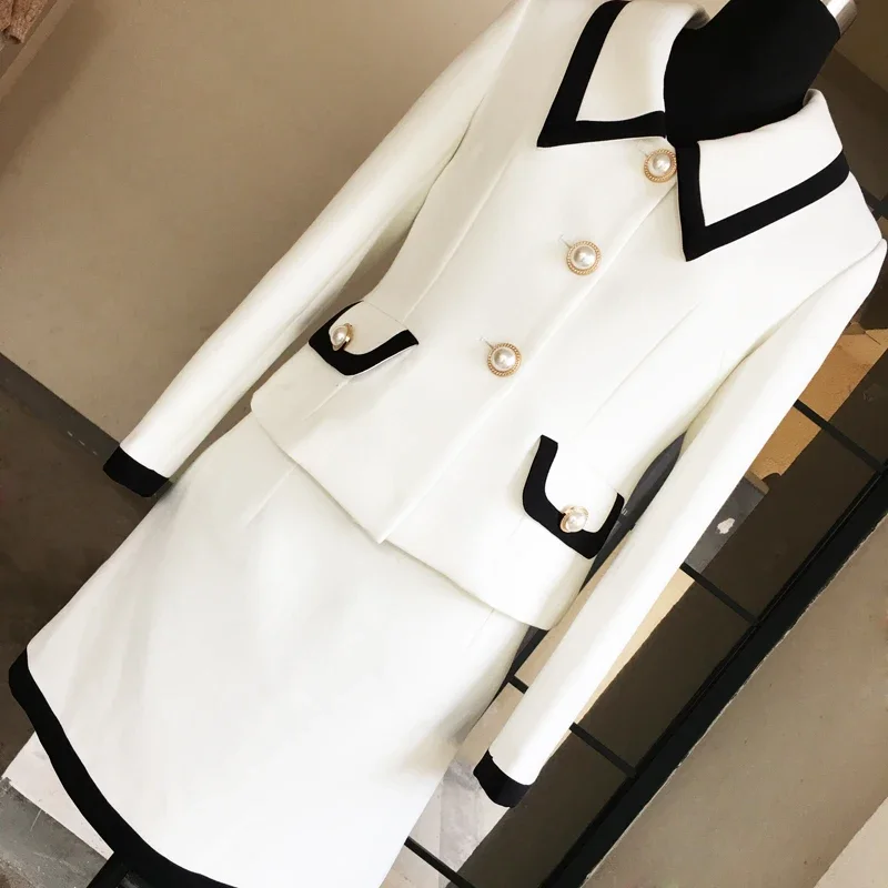 New small fragrance suit feminine short skirt suit witty two sets of foreign temperament  minority