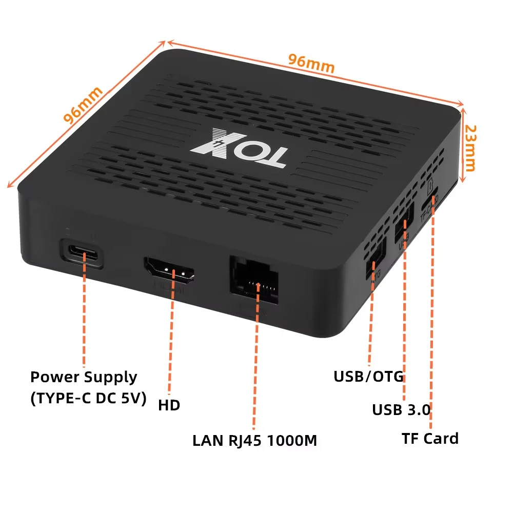 Original Smart TV box TOX4 RK3528 Android 13 4GB 32GB BT5.0 AV1 1000M LAN 2.4G 5.8G Dual Wifi 4K Multimedia Player Set Top Box