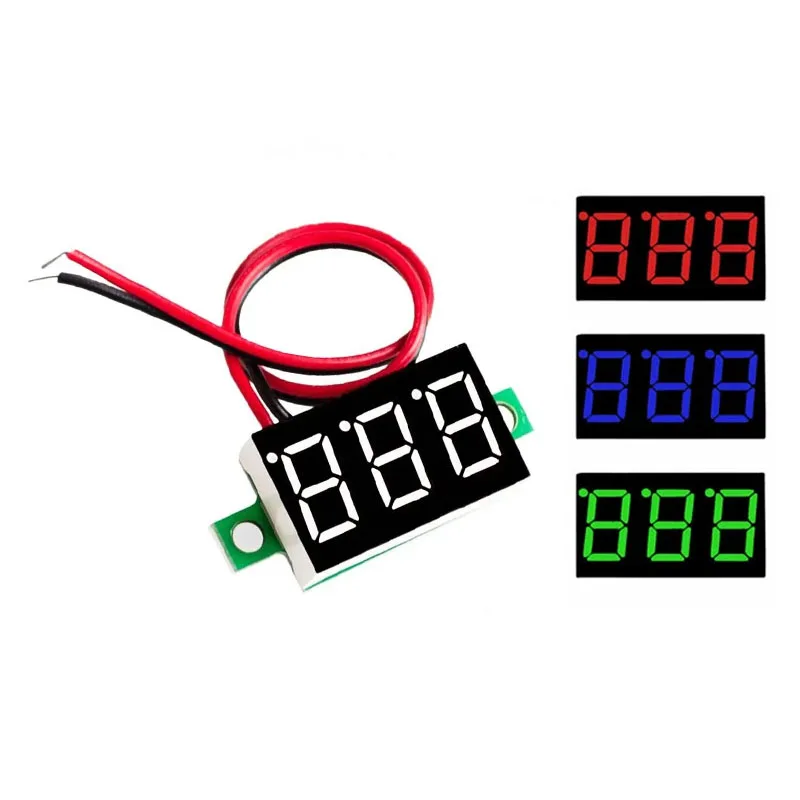 DC 4.7~32V 3-Digit Display Voltmeter 0.36 Inch Mini LED Digital Voltmeter Green/Red/Blue Panel Voltage Meter Hot Sale